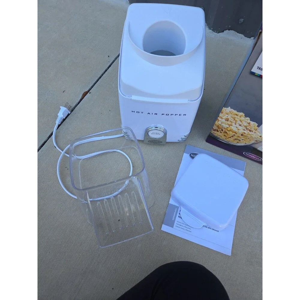 Retro 8 Cup Hot Air Popcorn Maker By Nostalgia White Boxed